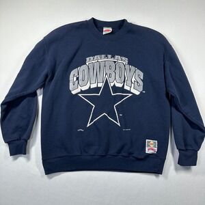 Vintage Dallas Cowboys Nutmeg Mills Crewneck Sweatshirt Mens Large NFL 1994 Navy